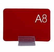 Меловой ценник карточка A8 (красный )
